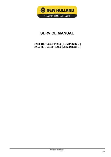 new holland c238 skid steer oil change|new holland c238 service manual.